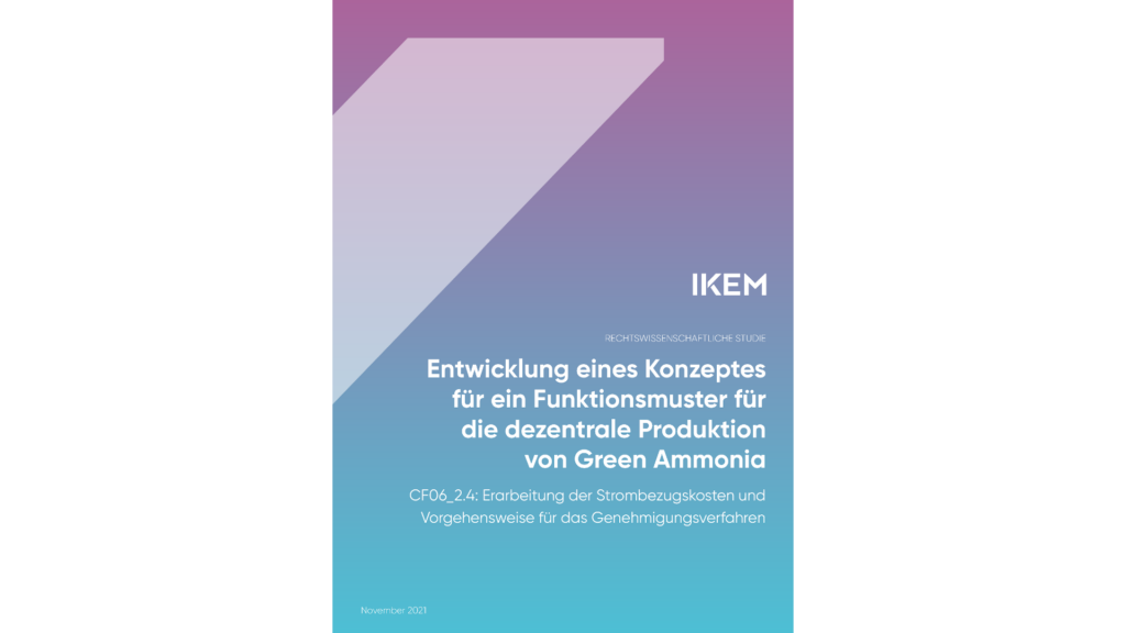 Development of a concept for a functional model for the decentralized production of Green Ammonia